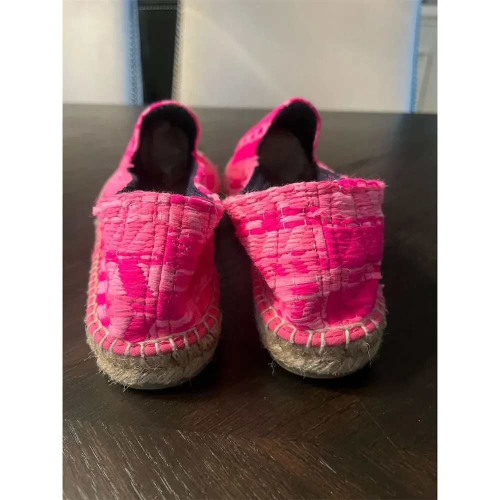 Manebi Made In‎ Spain Women's Pink Espadrille Flats Slip-On Casual Shoes New